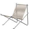 Fritz Hansen Loungestole|Lænestole<PK4 Loungestol i natur, stålstel af Poul Kjærholm