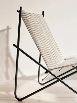 Fritz Hansen Loungestole|Lænestole<PK4 Loungestol i sort, stålstel af Poul Kjærholm