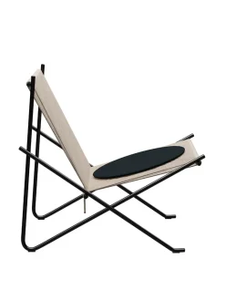 Fritz Hansen Loungestole|Lænestole<PK4 Loungestol i sort, stålstel af Poul Kjærholm