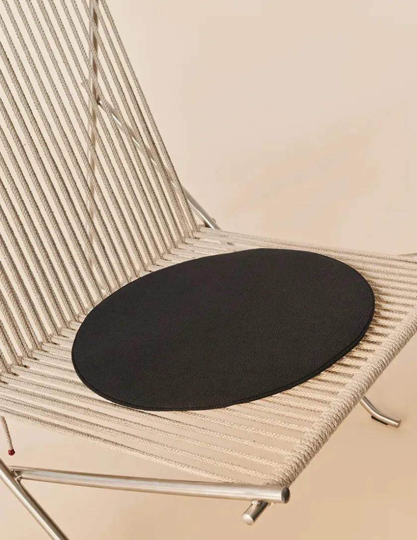 Fritz Hansen Loungestole|Lænestole<PK4 Loungestol i sort, stålstel af Poul Kjærholm