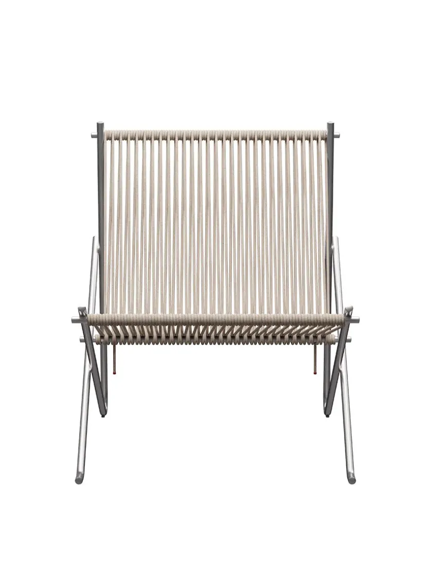 Fritz Hansen Loungestole|Lænestole<PK4 Loungestol i sort, stålstel af Poul Kjærholm