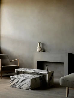 Audo Copenhagen Sofaborde<Plinth Bridge, Kunis Breccia stone fra