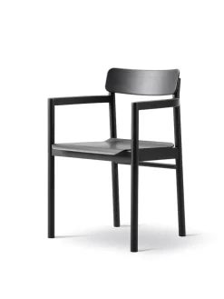 Fredericia Furniture Spisebordsstole<Post Spisebordsstol, eg sort lak fra