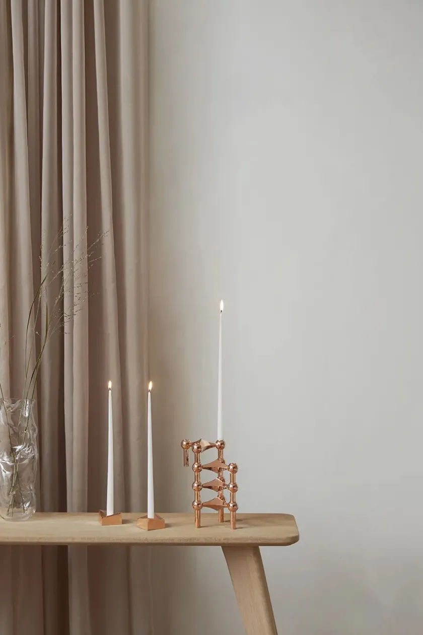 STOFF Nagel Lysestager<Reflect Lysestage, rosa guld fra