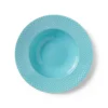Lyngby Porcelæn Service<Rhombe dyb tallerken, turkis Ø24,5 cm fra