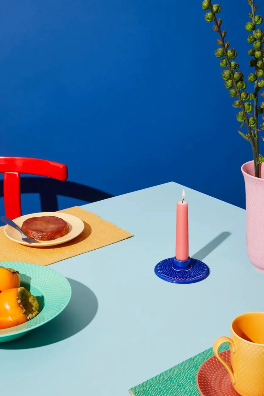 Lyngby Porcelæn Lysestager<Rhombe Kronelysestage fra