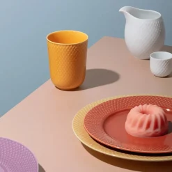 Lyngby Porcelæn Service<Rhombe krus, rosa fra