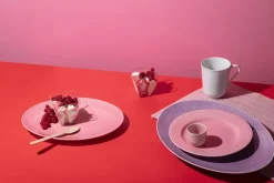 Lyngby Porcelæn Service<Rhombe oval fad, rosa fra
