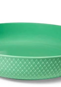 Lyngby Porcelæn Service<Rhombe serveringsskål, grøn fra