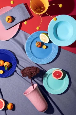 Lyngby Porcelæn Service<Rhombe tallerken, blå Ø27 cm fra