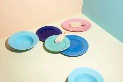 Lyngby Porcelæn Service<Rhombe tallerken, blå Ø27 cm fra