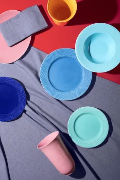 Lyngby Porcelæn Service<Rhombe tallerken, blå Ø27 cm fra