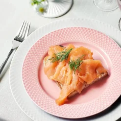 Lyngby Porcelæn Service<Rhombe tallerken, rosa Ø21 cm fra