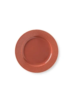 Lyngby Porcelæn Service<Rhombe tallerken, terracotta Ø23 cm fra