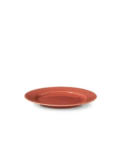 Lyngby Porcelæn Service<Rhombe tallerken, terracotta Ø23 cm fra