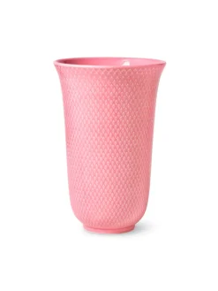 Lyngby Porcelæn Vaser<Rhombe vase, rosa fra