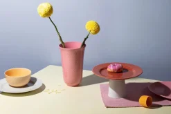 Lyngby Porcelæn Vaser<Rhombe vase, rosa fra