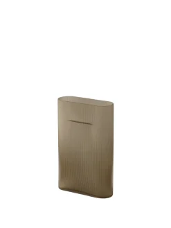 Muuto Vaser<Ridge Vase, taupe frosted glass fra