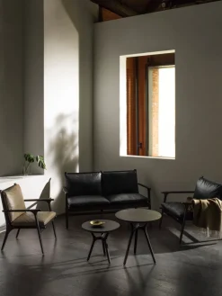 Stellar Works Sofaer<Rén Lounge sofa 2. pers natur eg, sort læder fra