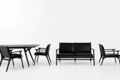 Stellar Works Sofaer<Rén Lounge sofa 2. pers natur eg, sort læder fra