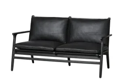 Stellar Works Sofaer<Rén Lounge sofa 2. pers sortmalet eg, sort læder fra