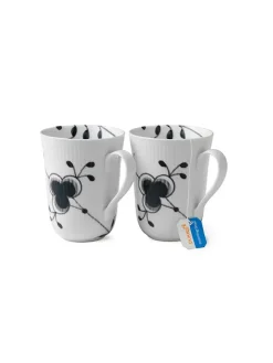 Royal Copenhagen Service<Blå Mega Riflet, 2-pak krus 33 cl