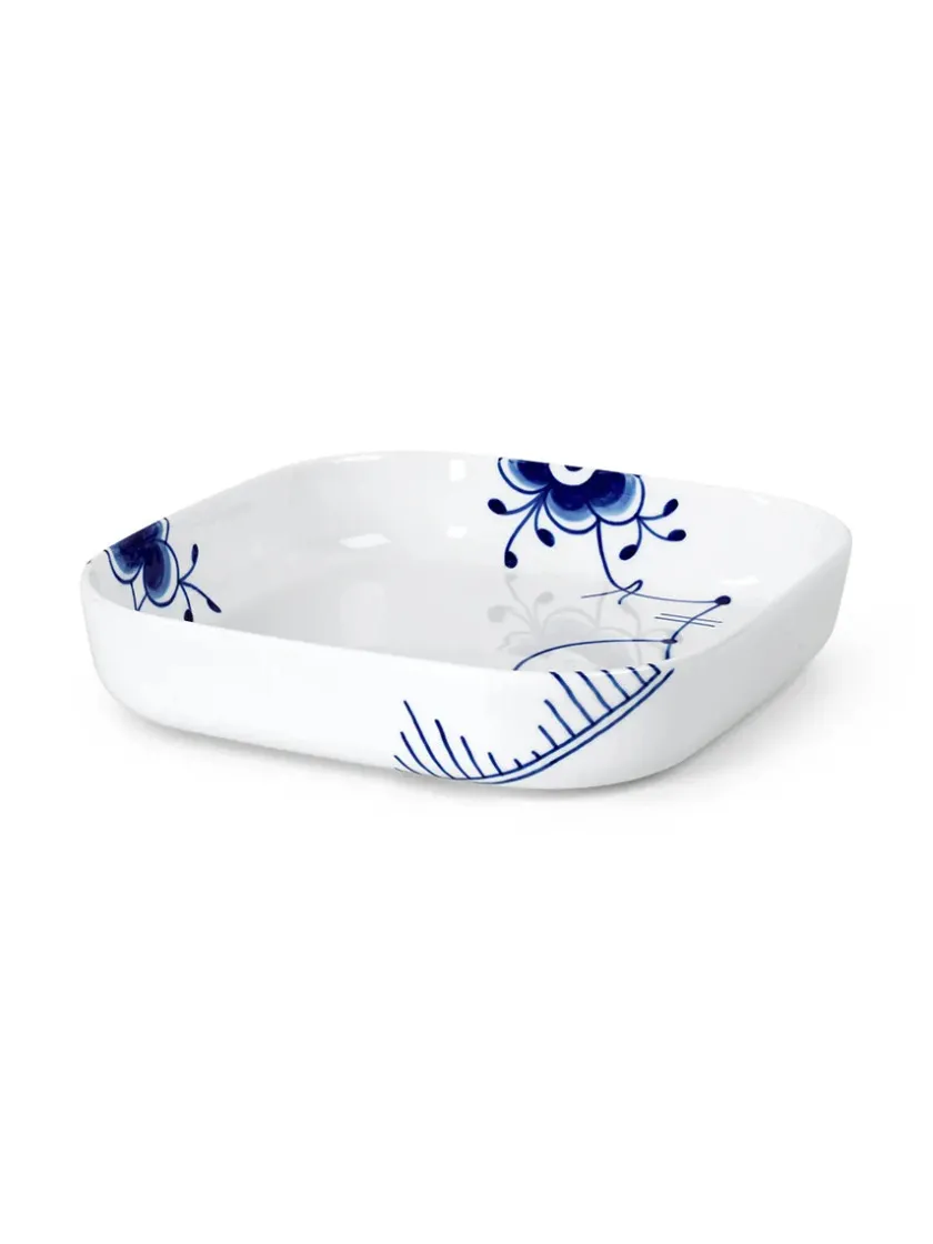 Royal Copenhagen Service<Blå Mega Riflet, firkantet ovnfast fad 25 x 25cm