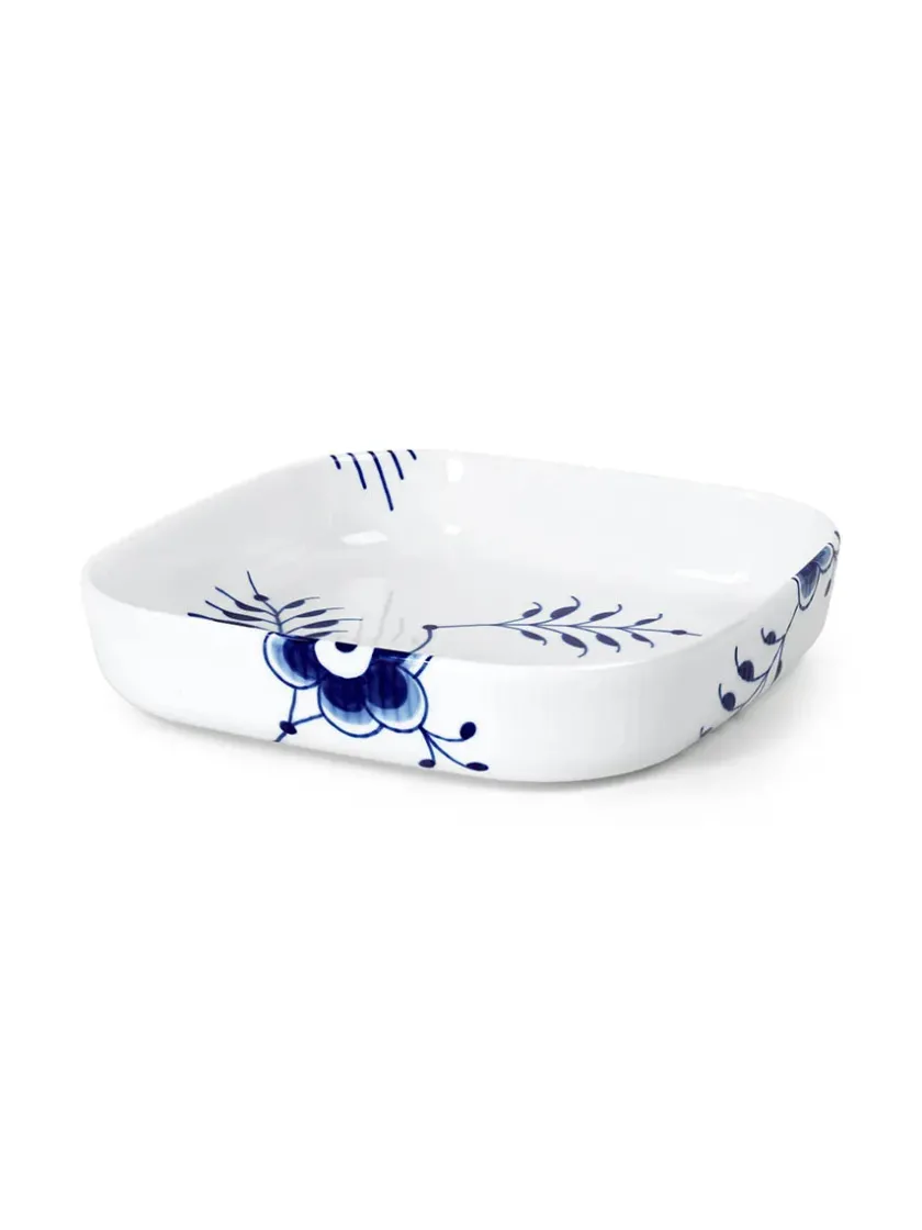 Royal Copenhagen Service<Blå Mega Riflet, firkantet ovnfast fad 25 x 25cm