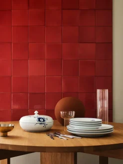 Royal Copenhagen Service<Blå Mega Riflet, skål m. låg 130 cl