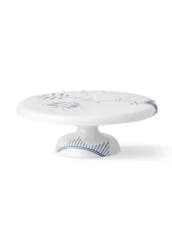 Royal Copenhagen Service<Blå Mega Riflet, fad på fod 29,5 cm