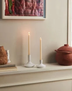 Royal Copenhagen Lysestager<Blå Mega Riflet, lysestage 12 cm