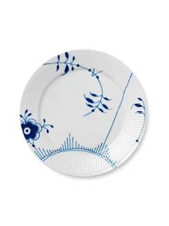 Royal Copenhagen Service<Blå Mega Riflet, tallerken 27 cm mønster 6