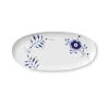 Royal Copenhagen Service<Blå Mega Riflet, aflangt fad 37 cm