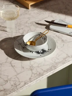 Royal Copenhagen Service<Blå Mega Riflet, tallerken 19 cm mønster 2