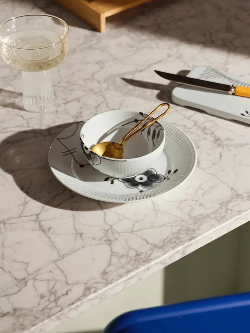 Royal Copenhagen Service<Blå Mega Riflet, tallerken 19 cm mønster 2