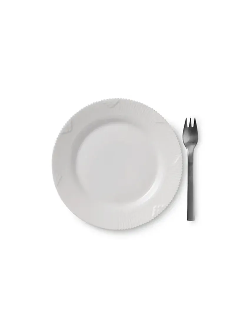 Royal Copenhagen Service<Blå Mega Riflet, tallerken 19 cm mønster 2