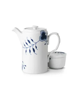Royal Copenhagen Kander|Service<Blå Mega Riflet, kande med låg 1,1 l