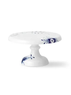 Royal Copenhagen Service<Blå Mega Riflet, fad på fod 23 cm