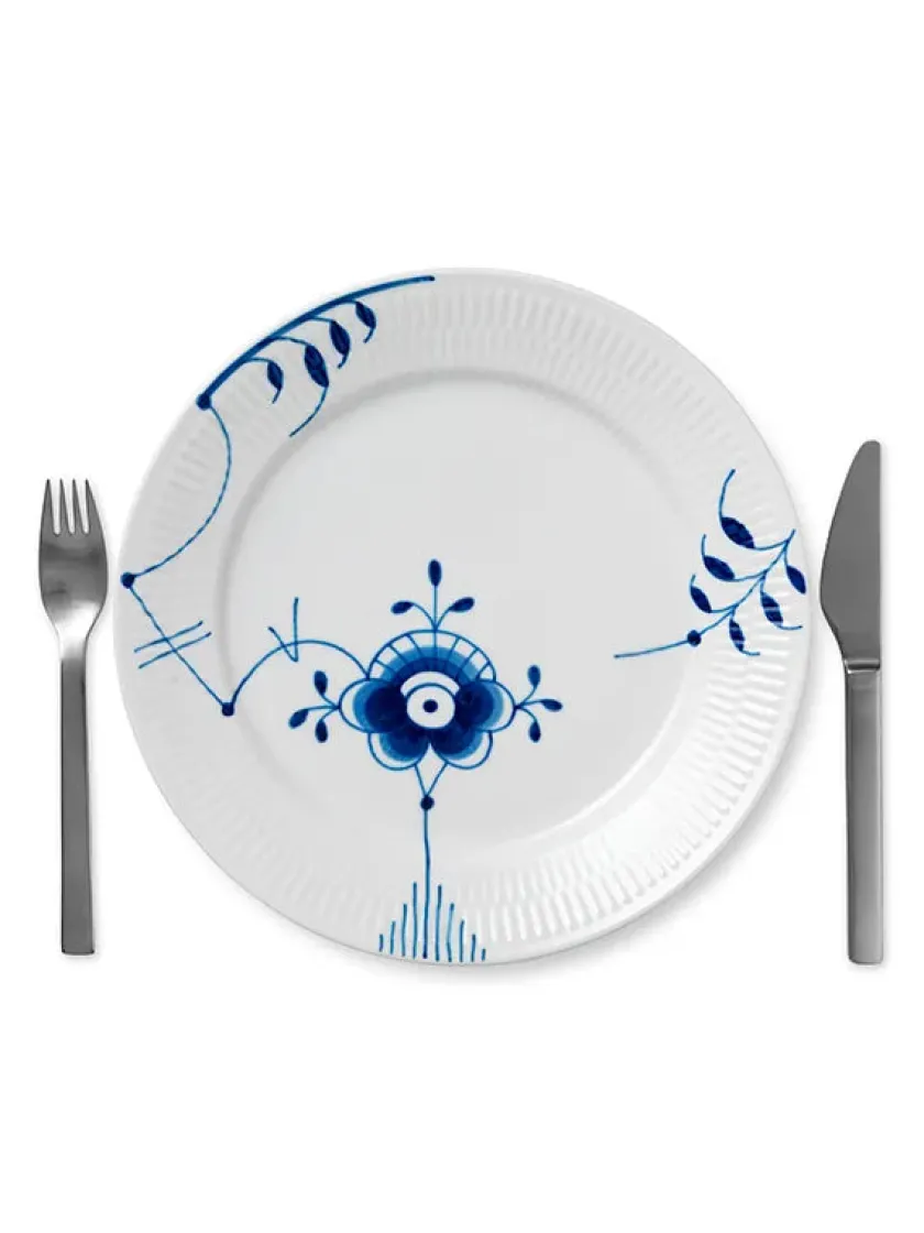 Royal Copenhagen Gaver Til Hende|Service<Blå Mega Riflet, tallerken 27 cm mønster 2