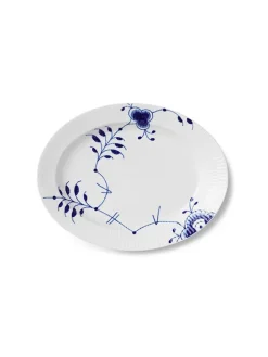 Royal Copenhagen Service<Blå Mega Riflet, fad 30,5 cm