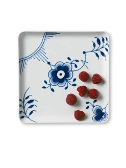 Royal Copenhagen Service<Blå Mega Riflet, firkantet tallerken 20 cm