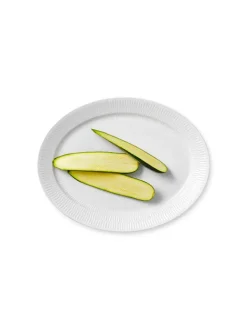 Royal Copenhagen Gaver Til Hende|Service<Hvid Riflet, oval tallerken 34 cm