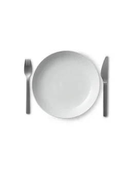 Royal Copenhagen Gaver Til Hende|Service<Hvid Riflet, moderne tallerken 20 cm
