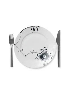 Royal Copenhagen Service<Hvid Riflet, tallerken 22 cm