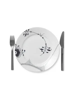 Royal Copenhagen Service<Hvid Riflet, tallerken 22 cm