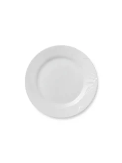 Royal Copenhagen Service<Hvid Riflet, tallerken 22 cm