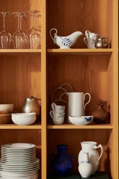 Royal Copenhagen Gaver Til Hende|Service<Hvid Riflet, oval skål 2-pak 37 cl