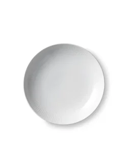 Royal Copenhagen Service<Hvid Riflet, moderne tallerken 25 cm