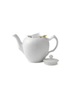 Royal Copenhagen Kander<Hvid Riflet, tekande med låg 100 cl