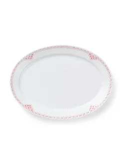 Royal Copenhagen Gaver Til Ham|Gaver Til Hende<Sort Mega Riflet, oval tallerken 28 cm
